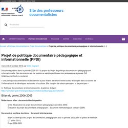 Projet de politique documentaire pédagogique et informationnelle (PPDI)