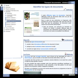 Passeport documentaire : initiation (L1 DSP) - Identifier les types de documents