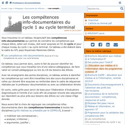 Les compétences info-documentaires du cycle 1 au cycle terminal- Doc’Poitiers - Le site des professeurs documentalistes