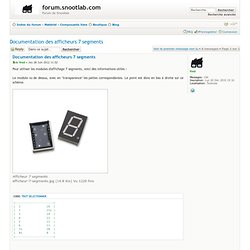 Afficher le sujet - Documentation des afficheurs 7 segments