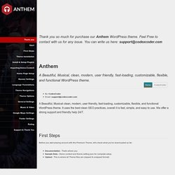 Documentation - Anthem WordPress Theme