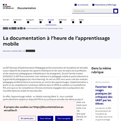 La documentation à l’heure de l’apprentissage mobile