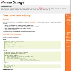 Replacing Django's View function by re-usable Objects