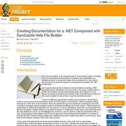 Creating Documentation for a .NET Component with Sandcastle Help File Builder