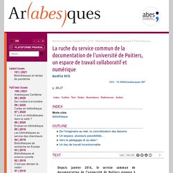 La ruche du service commun de la documentation de l’université de Poitiers, un espace de travail collaboratif et numérique – Arabesques