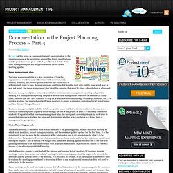 Documentation in the Project Planning Process – Part 4