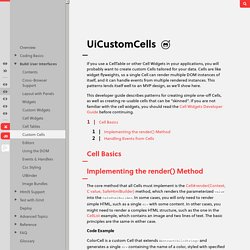 Creating Custom Cells