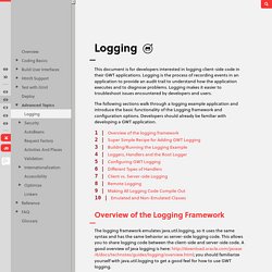 Developer's Guide - Logging - Google Web Toolkit