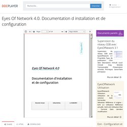 ⭐Eyes Of Network 4.0. Documentation d installation et de configuration