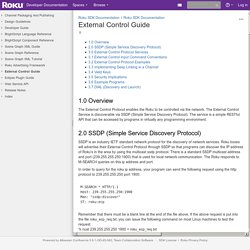 External Control Guide - Roku SDK Documentation - Developer Documentation