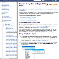 How to: Group Data by Days of the Week