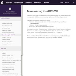 Documentation - Downloading the GNS3 VM - GNS3