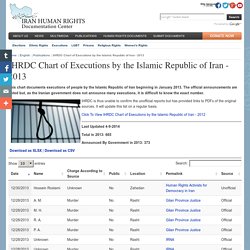 Iran Human Rights Documentation Center - IHRDC Chart of Executions by the Islamic Republic of Iran - 2013