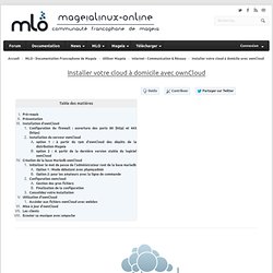 Installer votre cloud à domicile avec ownCloud - MLO - Documentation Francophone de Mageia