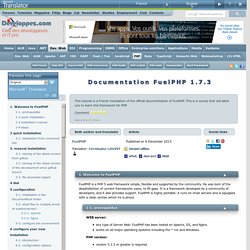 Documentation FuelPHP 1.7.3