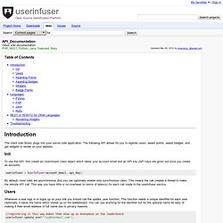 API_Documentation - userinfuser - Client side documentation - Open Source Gamification Platform