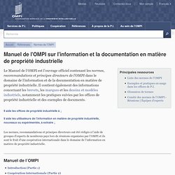 Manuel de l'OMPI sur l'information et la documentation en matière de propriété industrielle