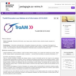 Enseigner Documentation lycée - TraAM Education aux Médias et à l'Information 2019-2020
