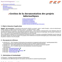 DSI - Conduite de projet - Gestion documentation des projets informatiques