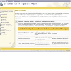 Documentation logicielle Opale - Installations
