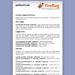 FireBug Documentation - JoeHewitt.com