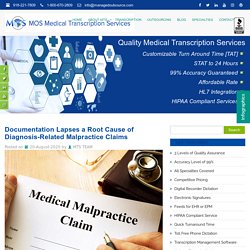 Documentation Lapses a Cause of Diagnosis-Related Malpractice Claims
