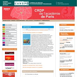 Défis math' - CRDP de Paris - Centre Régional de Documentation Pédagogique de Paris