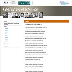 « La Rose et le Réséda » de Louis Aragon - Poètes en résistance - Centre National de Documentation Pédagogique