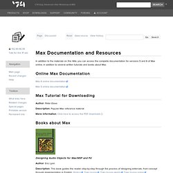Max Documentation and Resources - Cycling '74 Wiki