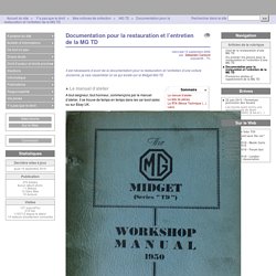 Documentation pour la restauration et l'entretien de la MG TD - Droit et internet