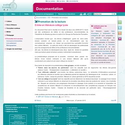 Promotion de la lecture - Documentation