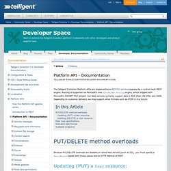 Platform API - Documentation - Developer Documentation - Developer Space
