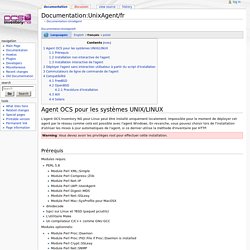 Documentation:UnixAgent/fr - OCS Inventory NG