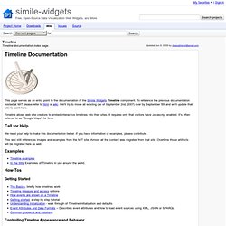 Timeline - simile-widgets - Timeline documentation index page. - Free, Open-Source Data Visualization Web Widgets, and More