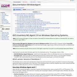 Documentation:WindowsAgent - OCS Inventory NG