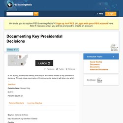 Documenting Key Presidential Decisions
