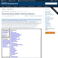 Documenting XWiki Velocity Macros (Drafts.Documenting XWiki Velocity Macros) - XWiki