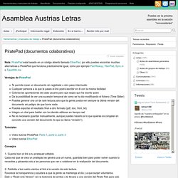 PiratePad (documentos colaborativos) – Asamblea Austrias Letras