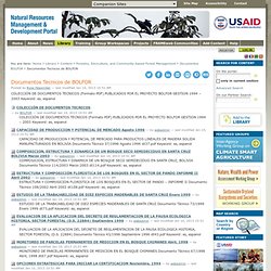 Documentos Tecnicos de BOLFOR — USAID Natural Resource Management and Development Portal
