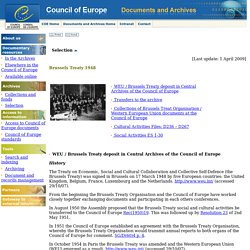 Council of Europe – Documents and Archives - Selection – Brussels Treaty 1948