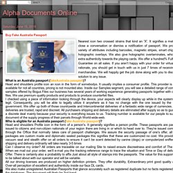 Alpha Documents Online : Buy Fake Australia Passport