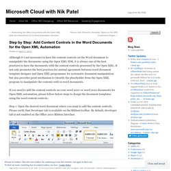 Step by Step: Add Content Controls in the Word Documents for the Open XML Automation « Nik Patel's SharePoint World