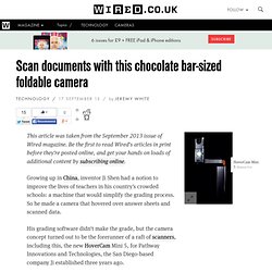 Scan documents with this chocolate bar-sized foldable camera