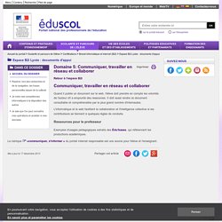 Espace B2i Lycée : documents d'appui - Comprendre le domaine 5