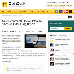 New Documents Show Goldman Sachs is Discussing Bitcoin