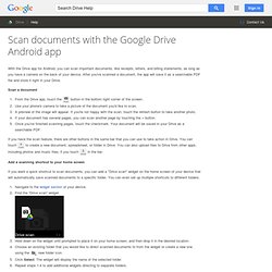 Scan documents with the Google Drive Android app - Drive Help
