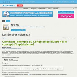 Comment l'exemple du Congo belge illustre-t-il le concept d'impérialisme ? : utilisation d'un outil de mind mapping numérique