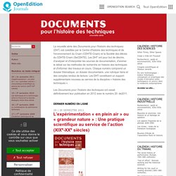 [FR] Documents pour l’histoire des techniques - Nouvelle série