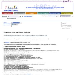 10 compétences du métier d'enseignant