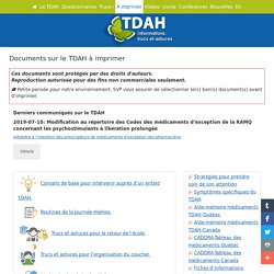 Documents sur le TDAH à imprimer